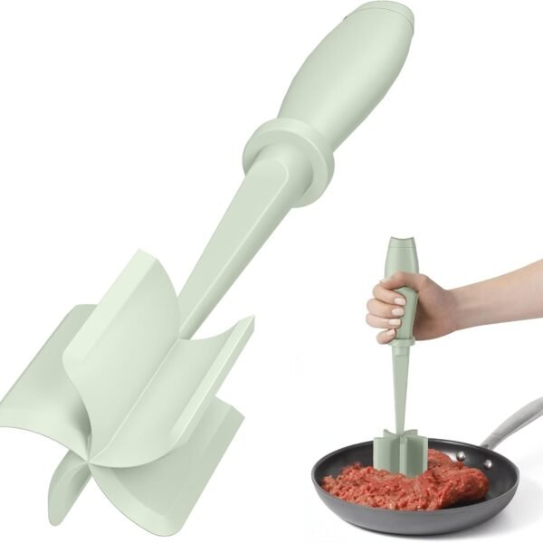 Meat Chopper, Hamburger Grinder, Premium Heat Resistant Smasher for Ground Beef, Burger Grinder Nylon Potato Mix Tool-Black