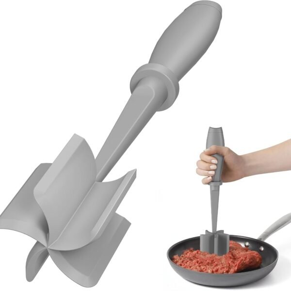 Meat Chopper, Hamburger Grinder, Premium Heat Resistant Smasher for Ground Beef, Burger Grinder Nylon Potato Mix Tool-Black