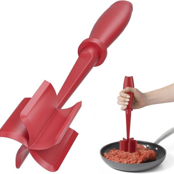 Meat Chopper, Hamburger Grinder, Premium Heat Resistant Smasher for Ground Beef, Burger Grinder Nylon Potato Mix Tool-Black