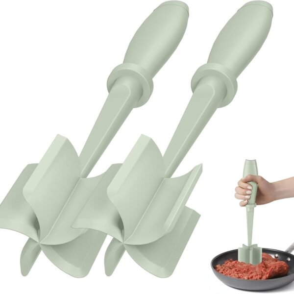 Meat Chopper, Hamburger Grinder, Premium Heat Resistant Smasher for Ground Beef, Burger Grinder Nylon Potato Mix Tool-Black