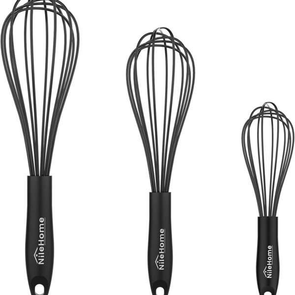 Stainless Steel Whisk Set 8" 10" 12" Kitchen Whisk Balloon Whisk Kitchen Wisk Wire Whisks for Cooking, Whisking, Blending, Beating, Stirring-3 Pack??