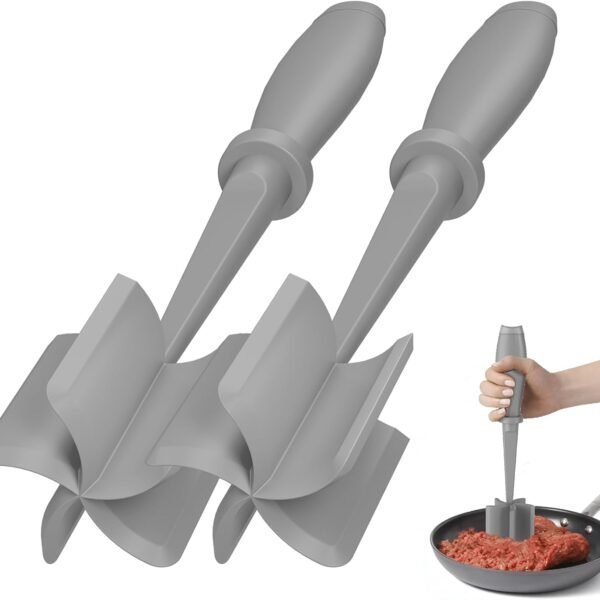 Meat Chopper, Hamburger Grinder, Premium Heat Resistant Smasher for Ground Beef, Burger Grinder Nylon Potato Mix Tool-Black