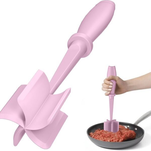 Meat Chopper, Hamburger Grinder, Premium Heat Resistant Smasher for Ground Beef, Burger Grinder Nylon Potato Mix Tool-Black