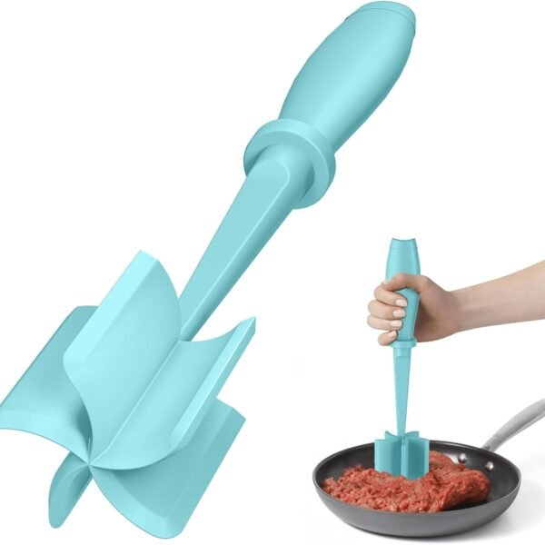 Meat Chopper, Hamburger Grinder, Premium Heat Resistant Smasher for Ground Beef, Burger Grinder Nylon Potato Mix Tool-Black