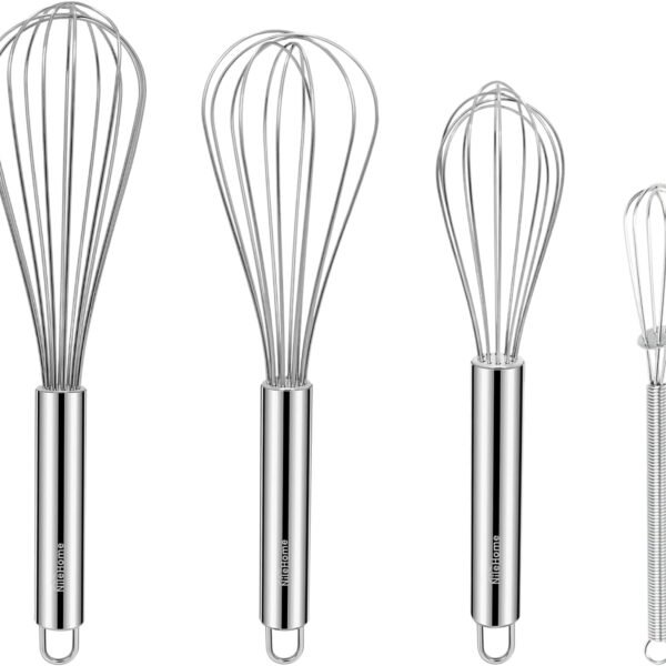 Stainless Steel Whisk Set 8" 10" 12" Kitchen Whisk Balloon Whisk Kitchen Wisk Wire Whisks for Cooking, Whisking, Blending, Beating, Stirring-3 Pack??