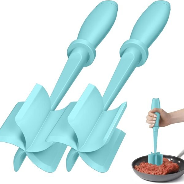 Meat Chopper, Hamburger Grinder, Premium Heat Resistant Smasher for Ground Beef, Burger Grinder Nylon Potato Mix Tool-Black