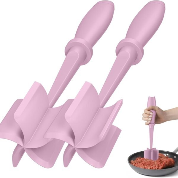 Meat Chopper, Hamburger Grinder, Premium Heat Resistant Smasher for Ground Beef, Burger Grinder Nylon Potato Mix Tool-Black