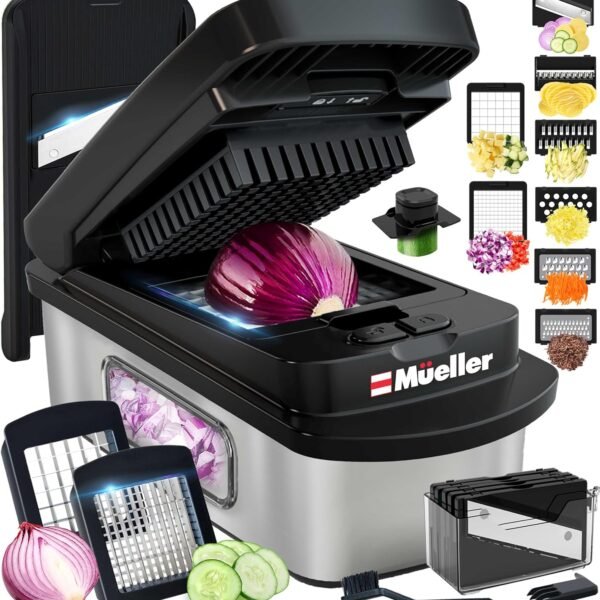 Pro-Series 10-in-1, 8 Blade Vegetable Chopper, Mandoline Slicer, Food Chopper with Container, Fruit Slicer, Kitchen Gadgets & Accessories, Home Essentials