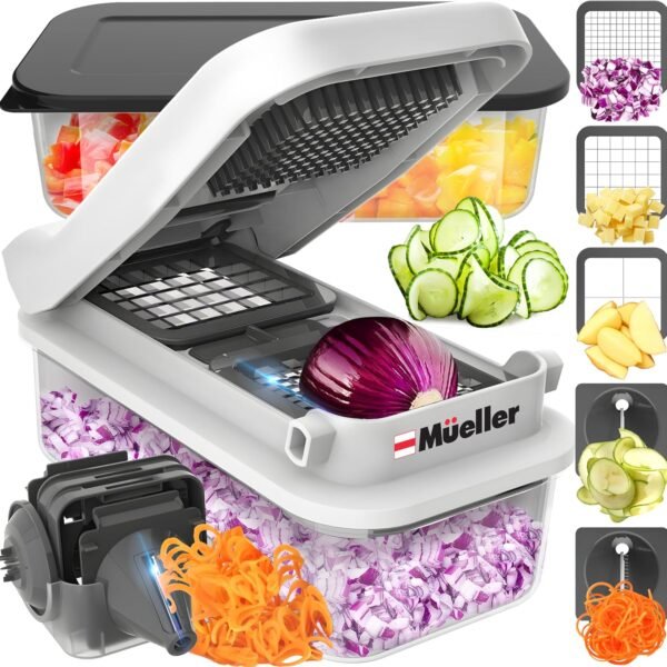 Pro-Series 10-in-1, 8 Blade Vegetable Chopper, Mandoline Slicer, Food Chopper with Container, Fruit Slicer, Kitchen Gadgets & Accessories, Home Essentials