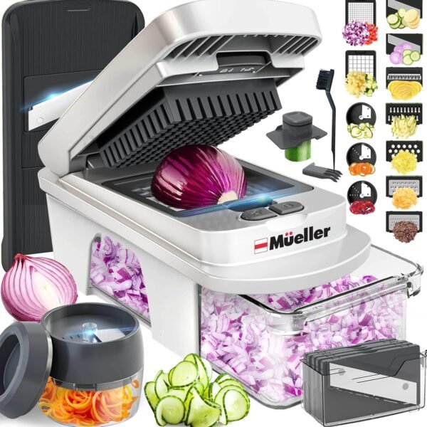Pro-Series 10-in-1, 8 Blade Vegetable Chopper, Mandoline Slicer, Food Chopper with Container, Fruit Slicer, Kitchen Gadgets & Accessories, Home Essentials